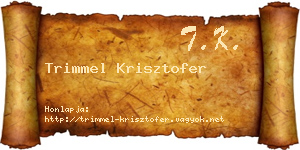 Trimmel Krisztofer névjegykártya